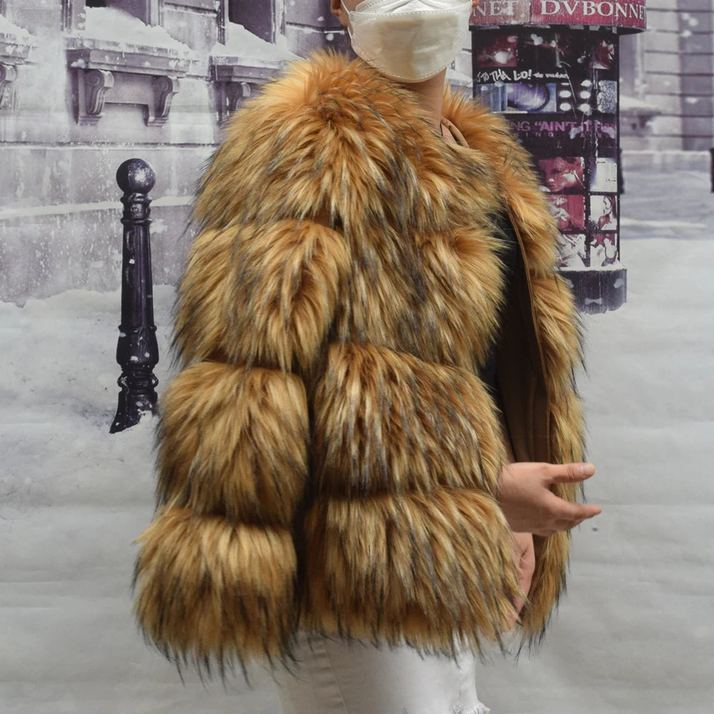 Women's thick Faux Fur Coat  Jacket