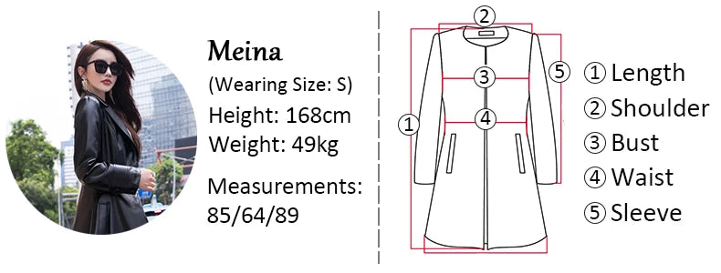 Women's Maxi fit and flare leather trench coat