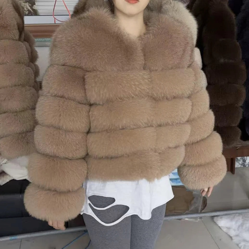 Women's Fashion  Fox Fur Coat Real Winter