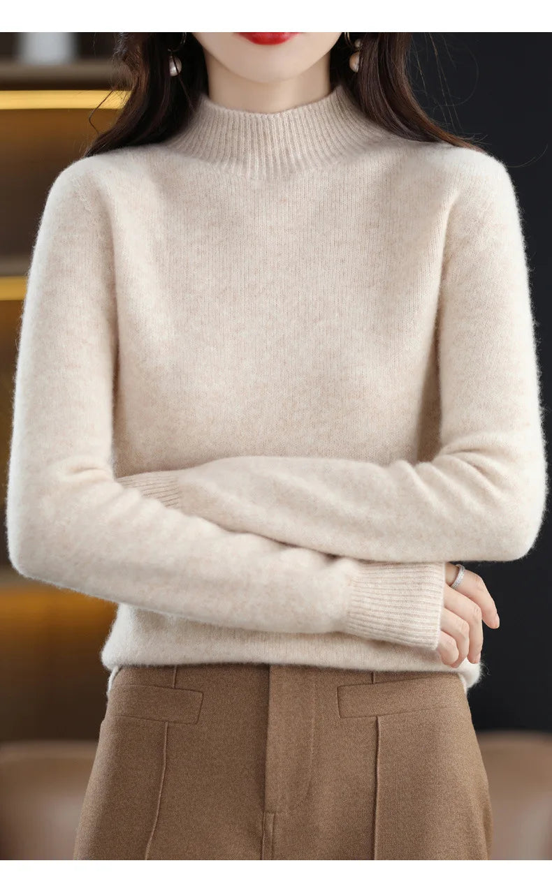 Winter Women's Basic Knitwear Solid Long Sleeve Pullovers