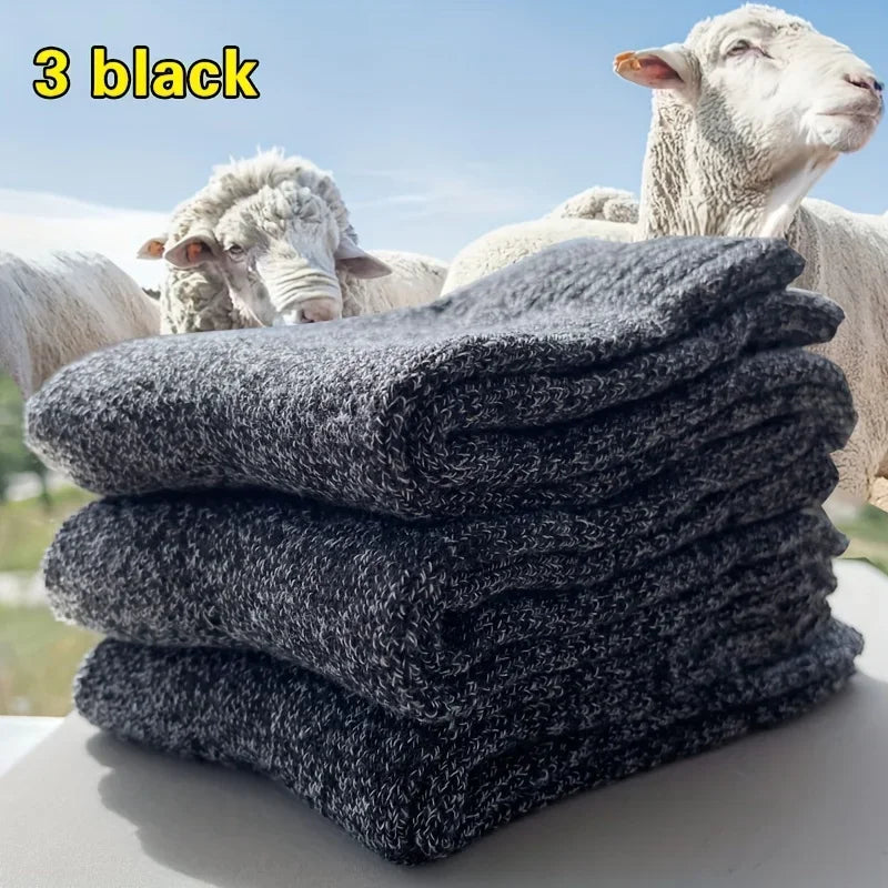 3 Pairs Men's Winter Warm Thick Socks,