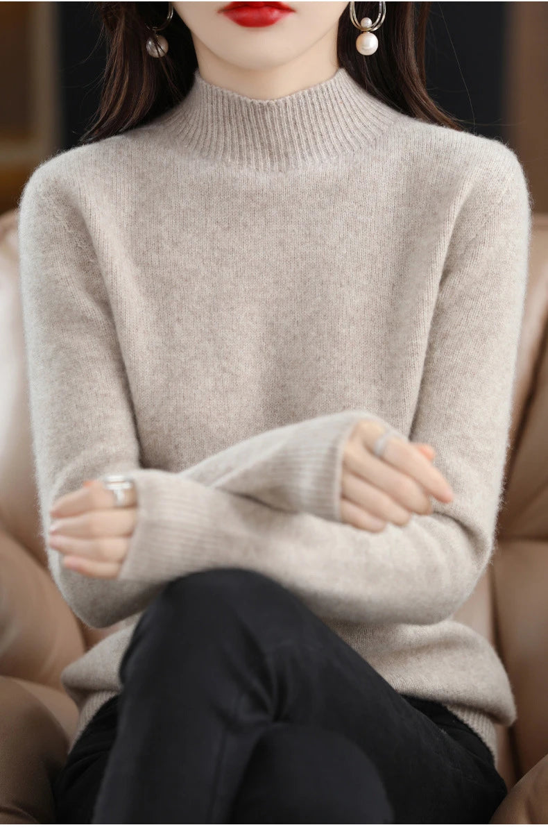 Winter Women's Basic Knitwear Solid Long Sleeve Pullovers