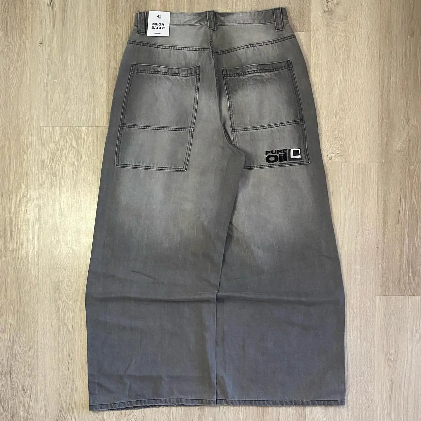 Women's Streetwear New Fashion Big Pattern Embroidered Baggy Jeans