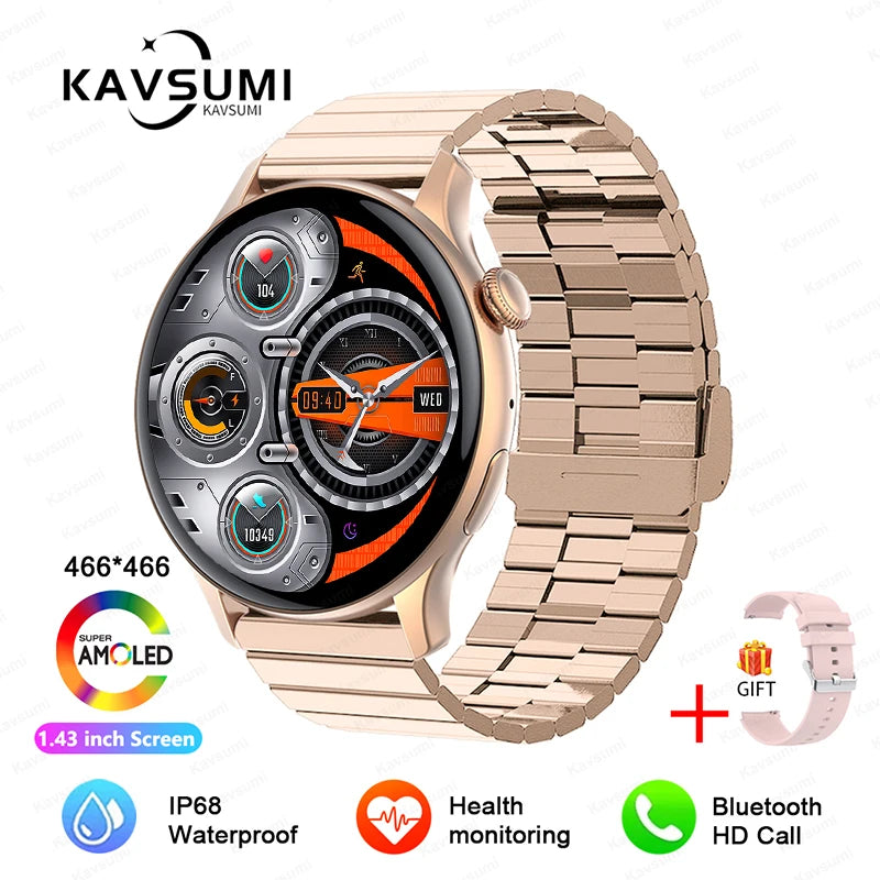 Ladies Smart Watch Amoled HD GPS Track Sports Heart Rate Bluetooth