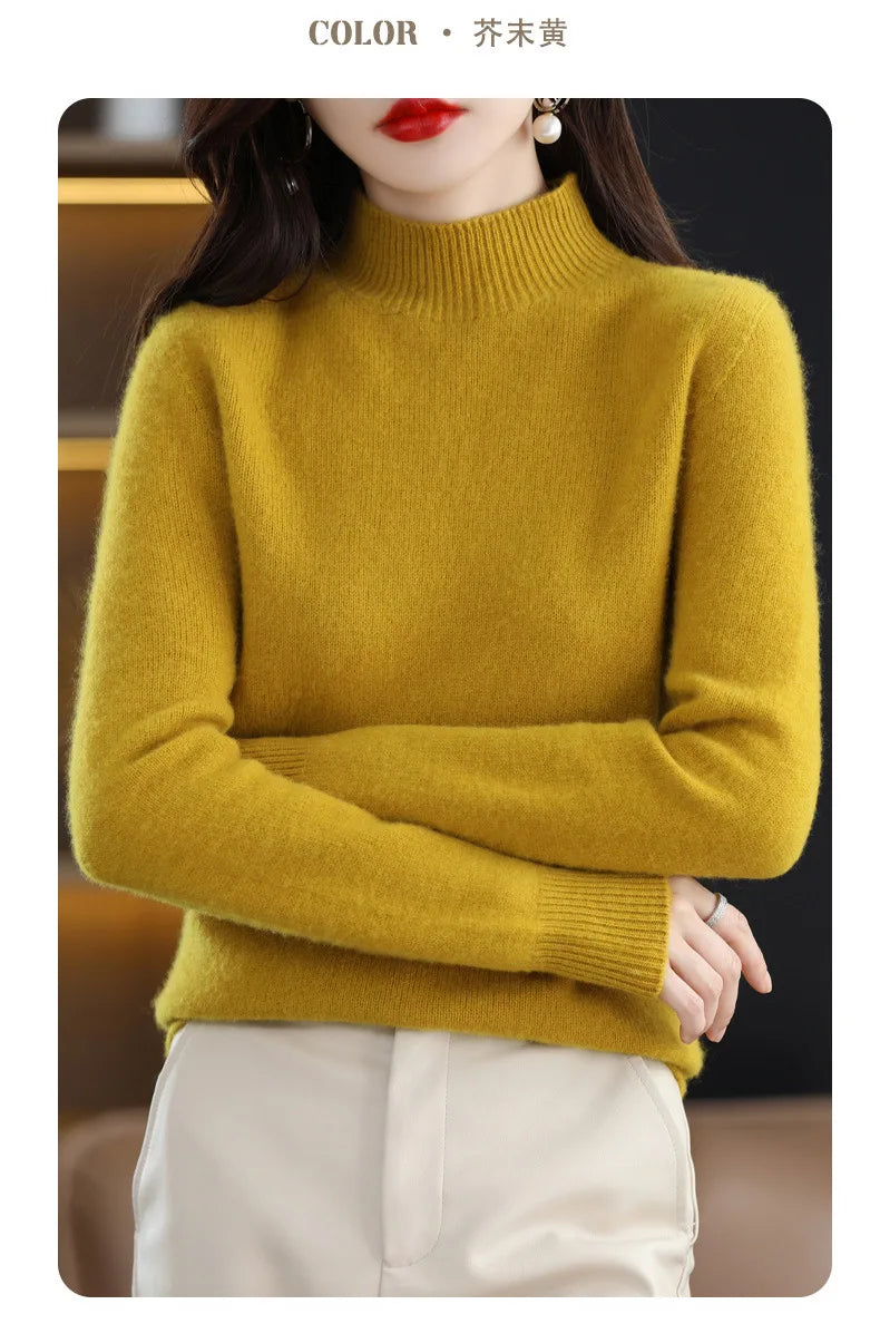 Winter Women's Basic Knitwear Solid Long Sleeve Pullovers