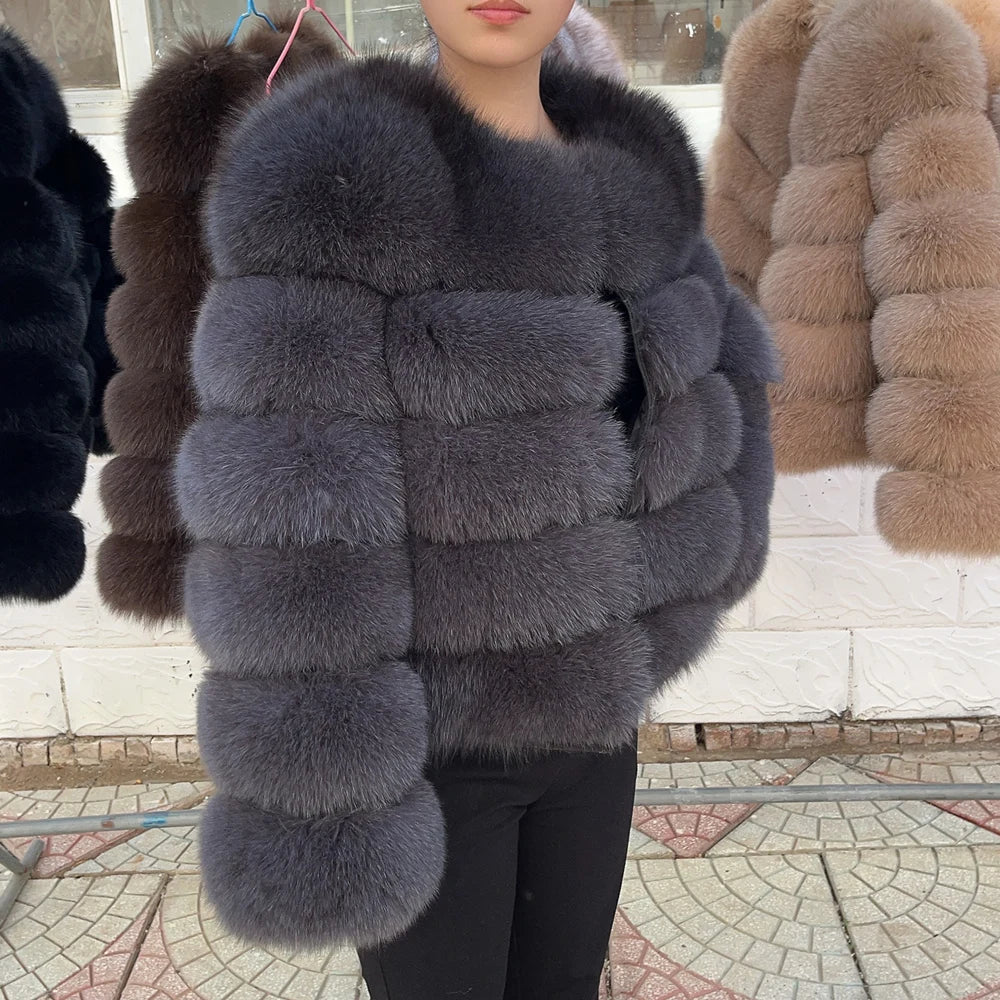 Women's Fashion  Fox Fur Coat Real Winter