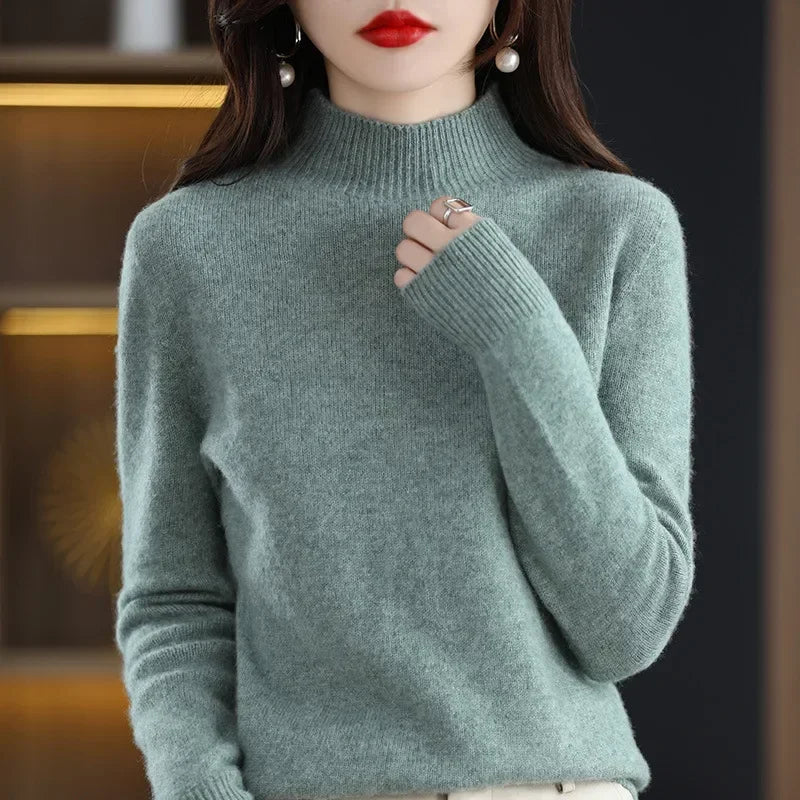 Winter Women's Basic Knitwear Solid Long Sleeve Pullovers