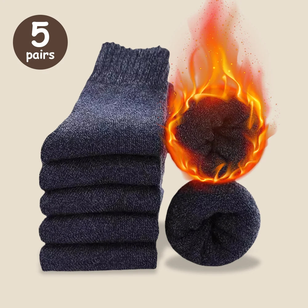 3/5 Pairs Of Thick Woolen Socks For Men,