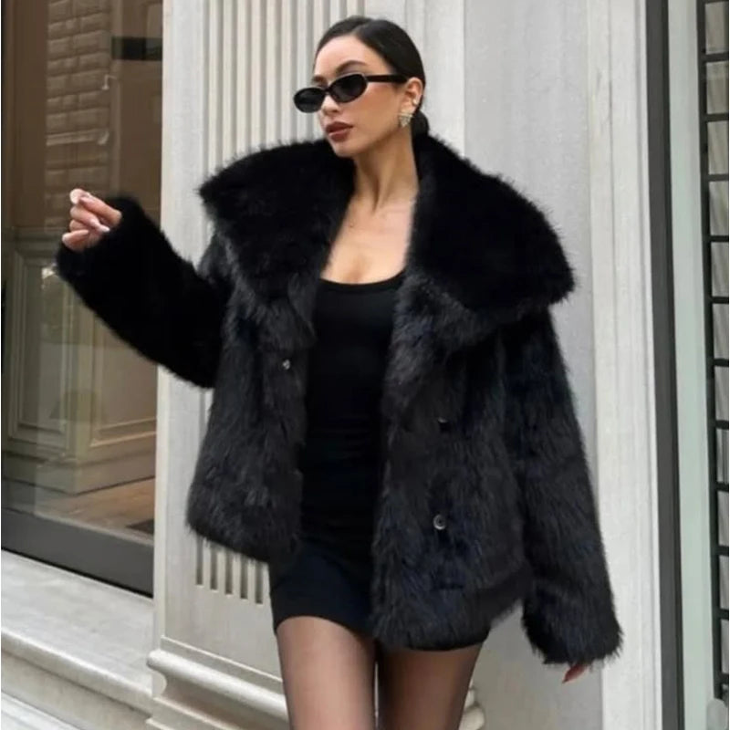 Women's Plush Fluffy Fur Coat