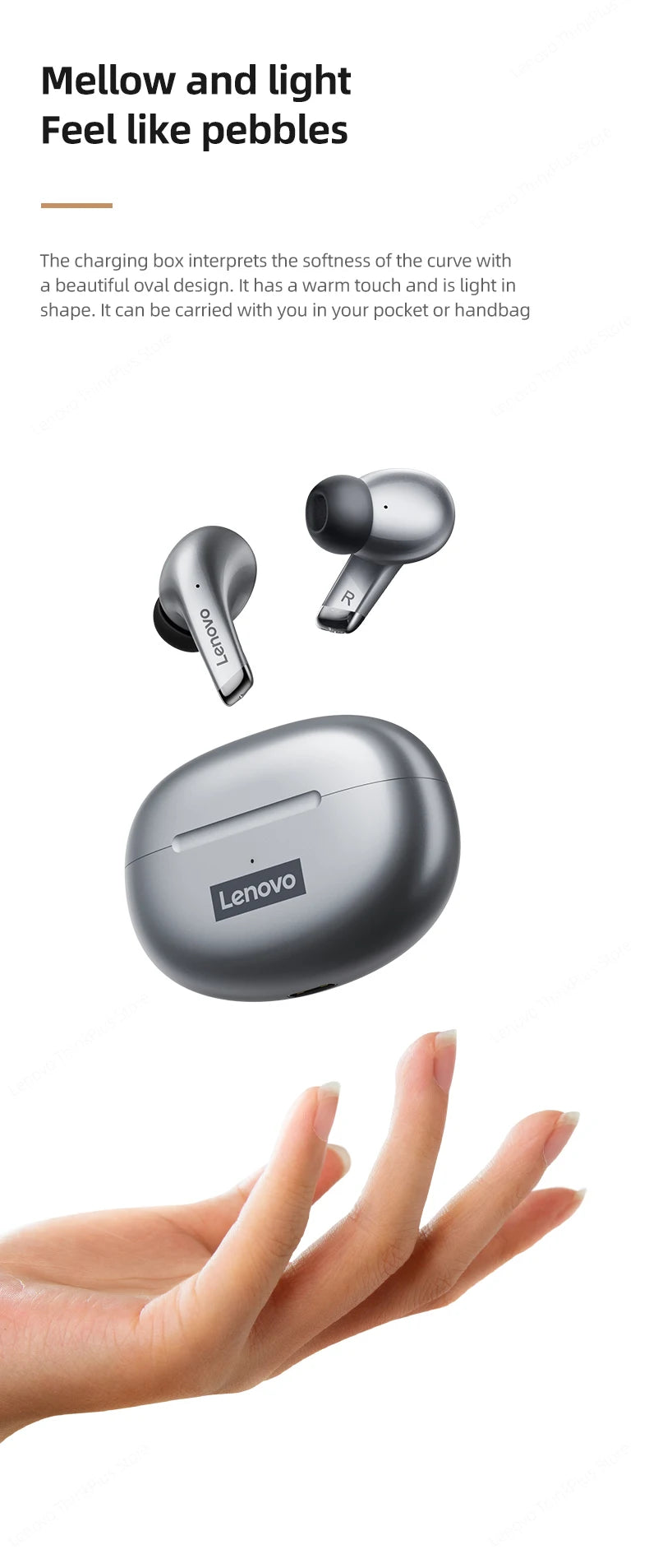 Choice Lenovo LP5 Wireless Bluetooth Earbuds HiFi Music Earphone with Mic Headphones Sports Waterproof Headset Business Type-c