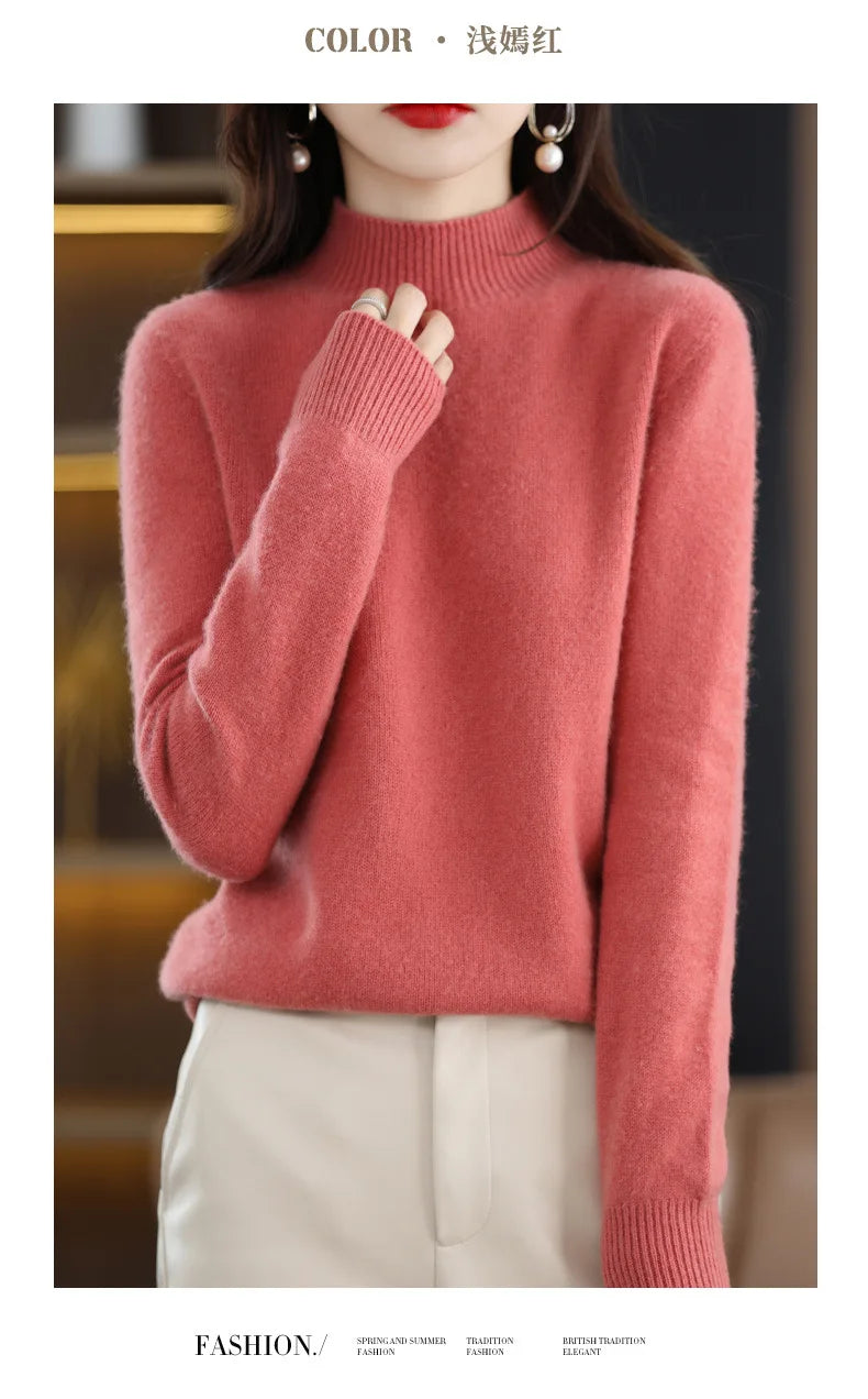 Winter Women's Basic Knitwear Solid Long Sleeve Pullovers