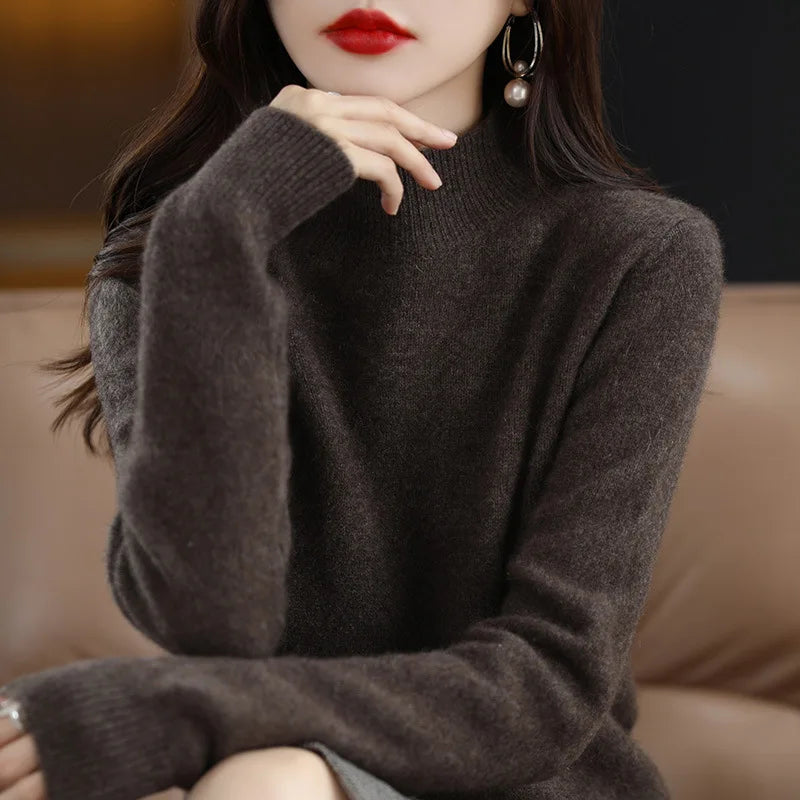 Winter Women's Basic Knitwear Solid Long Sleeve Pullovers