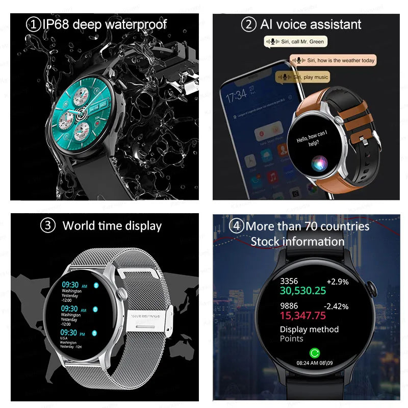 Ladies Smart Watch Amoled HD GPS Track Sports Heart Rate Bluetooth