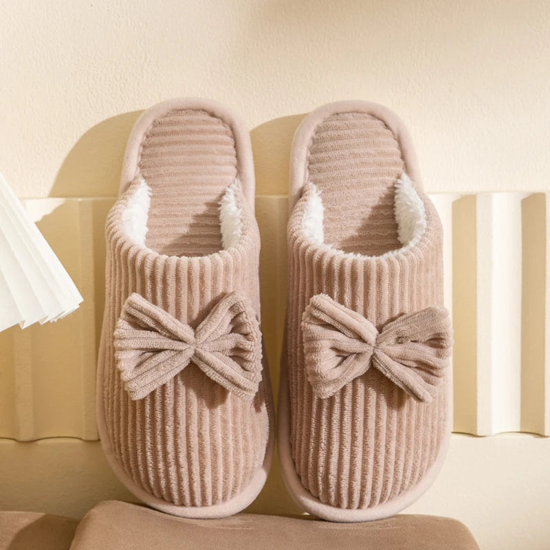 Women's Bow Winter Indoor Slippers