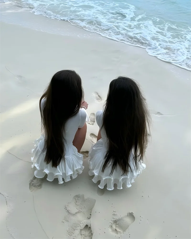 Women's A-Line Bodycon Mini Dress Ruffle Hem V-Neck Asymmetrical Buttons Long Sleeve Short Dress