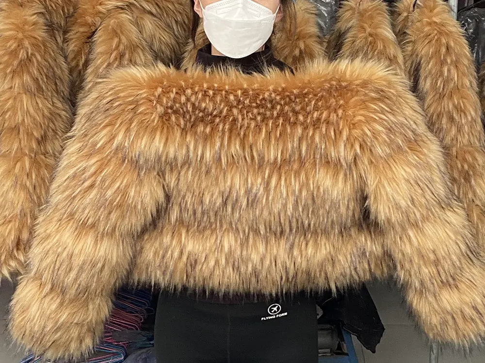 Women's thick Faux Fur Coat  Jacket