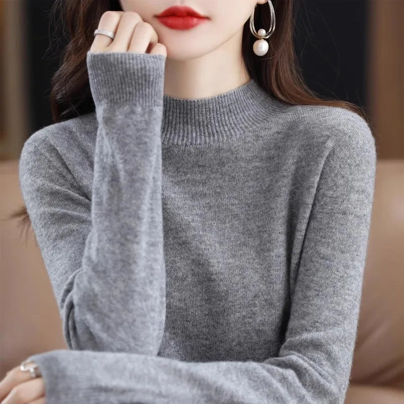 Winter Women's Basic Knitwear Solid Long Sleeve Pullovers