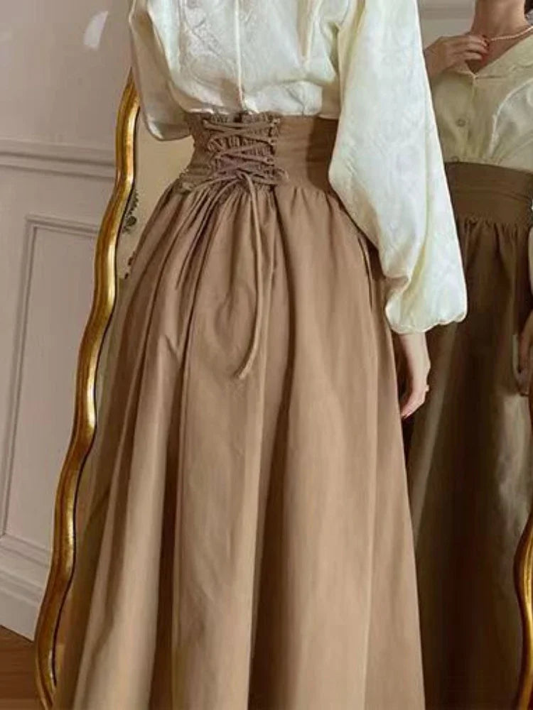 Winter Dark Brown Vintage Skirt