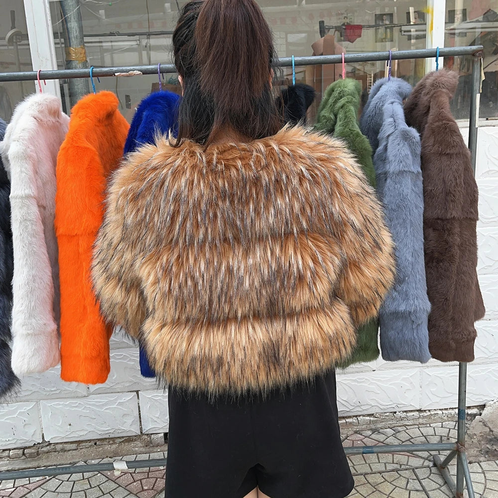 Women's thick Faux Fur Coat  Jacket