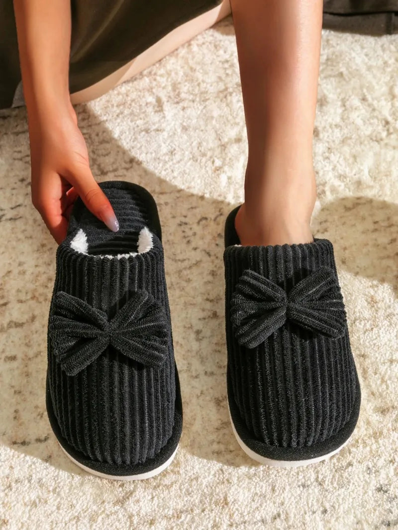 Women's Bow Winter Indoor Slippers
