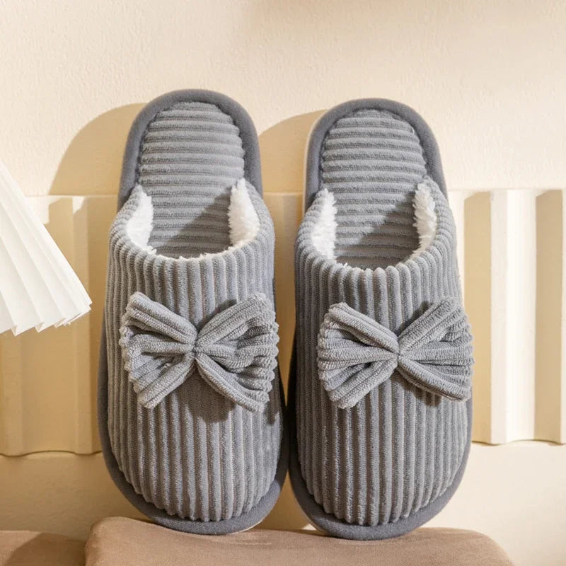 Women's Bow Winter Indoor Slippers