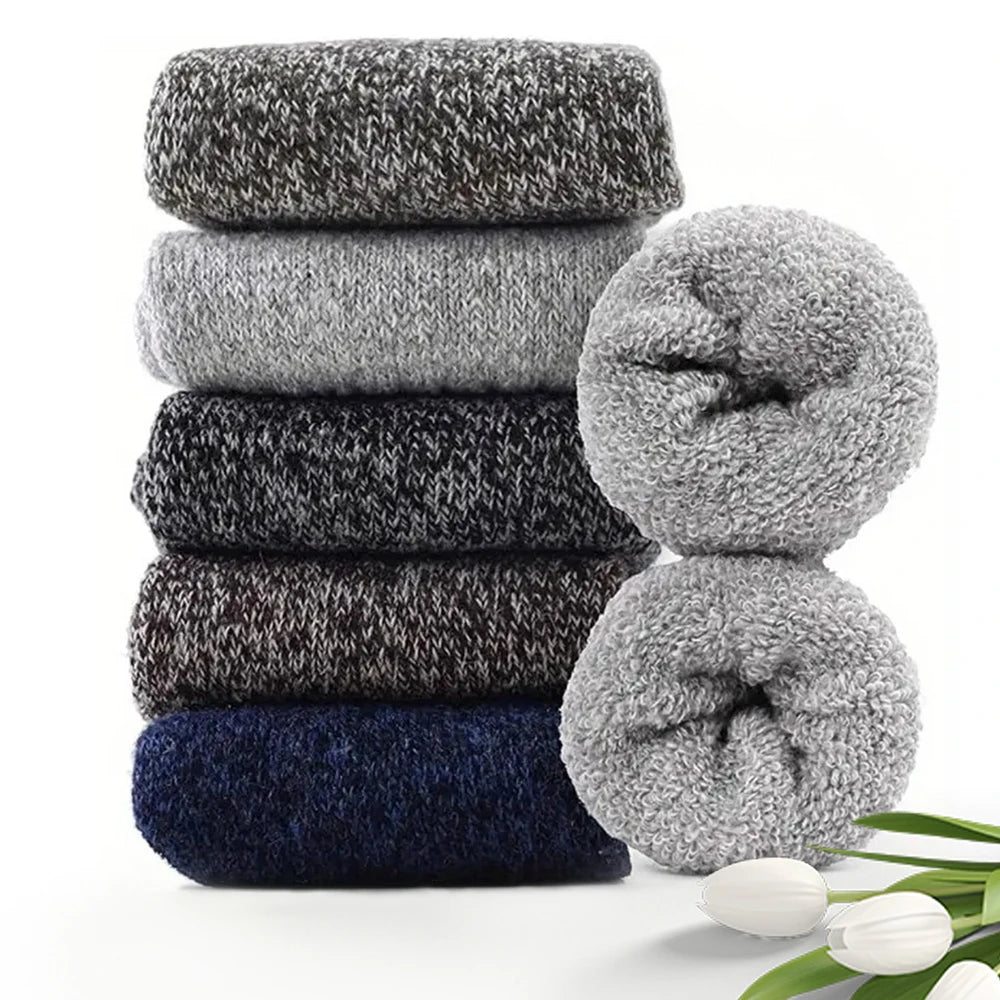 3/5 Pairs Of Thick Woolen Socks For Men,