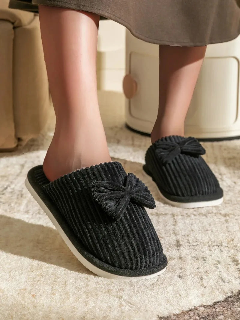 Women's Bow Winter Indoor Slippers
