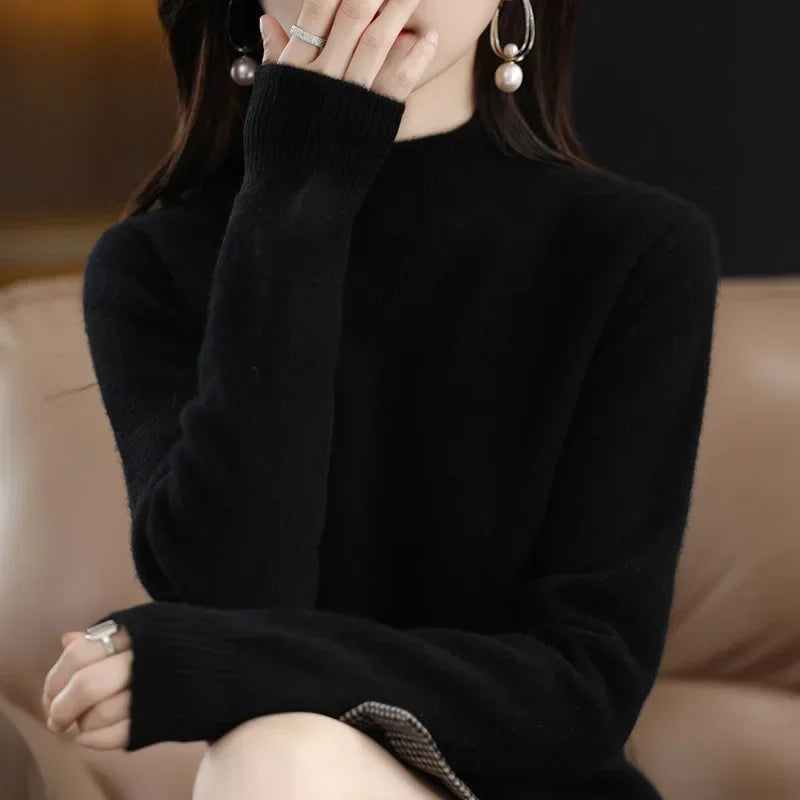 Winter Women's Basic Knitwear Solid Long Sleeve Pullovers