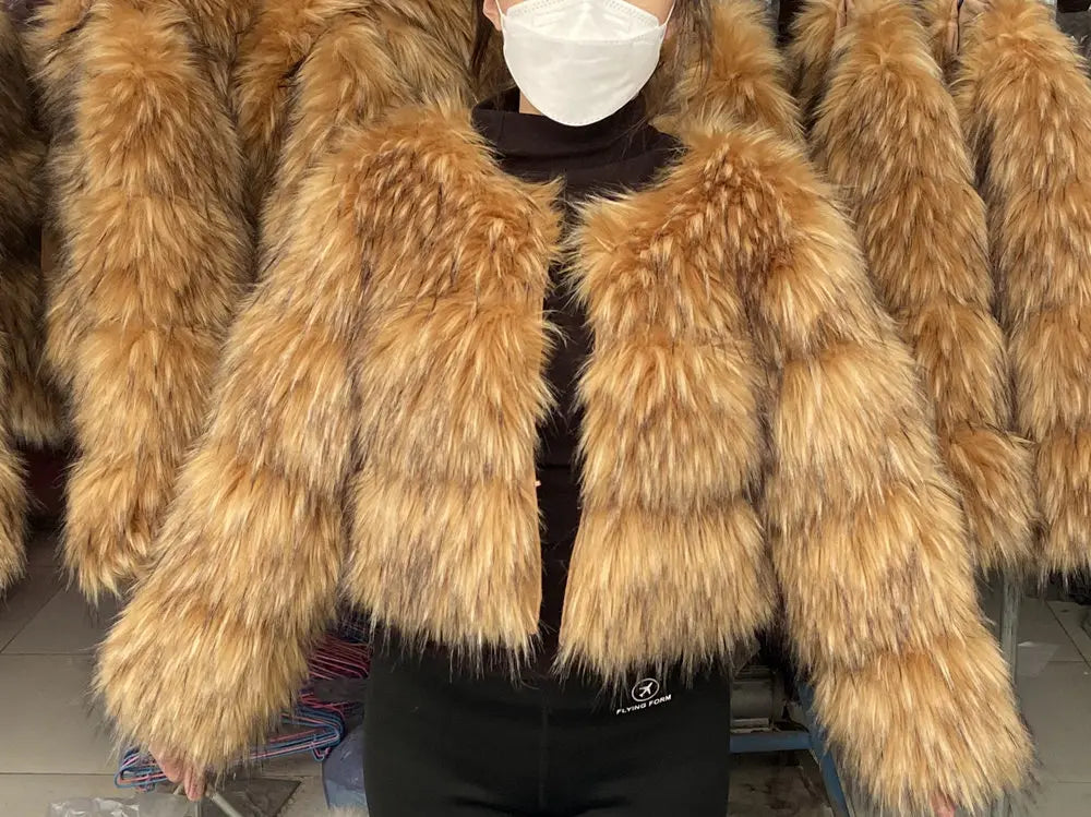 Women's thick Faux Fur Coat  Jacket