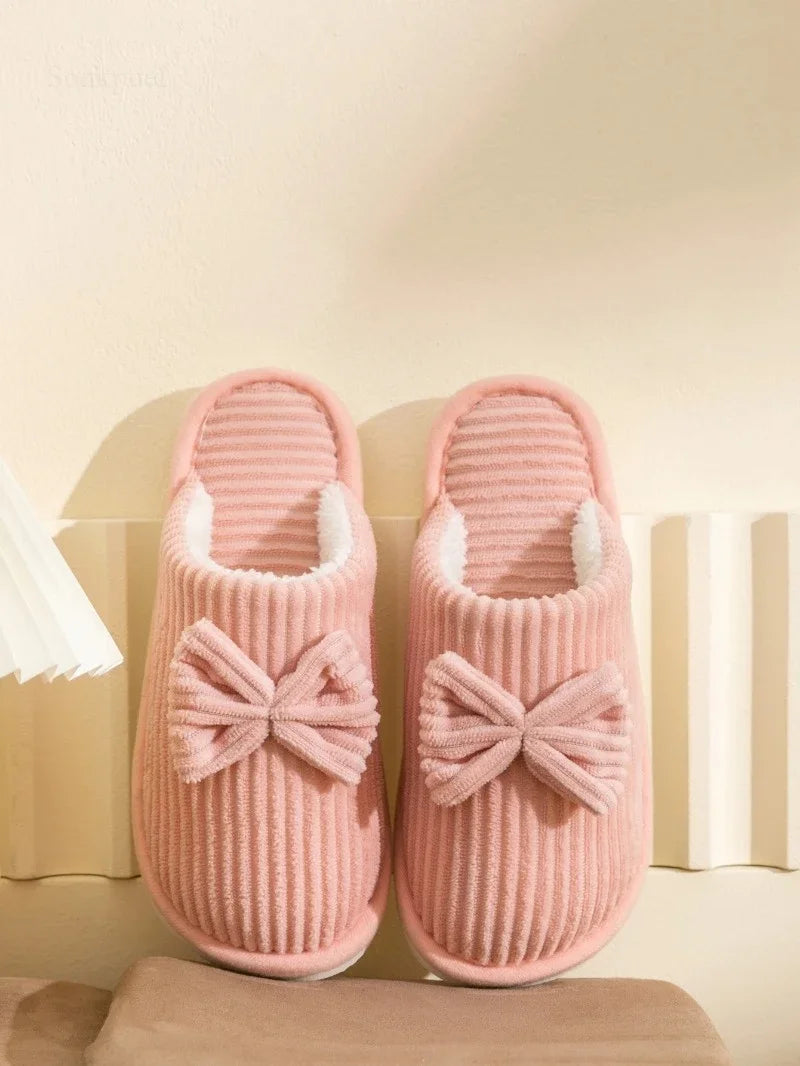Women's Bow Winter Indoor Slippers