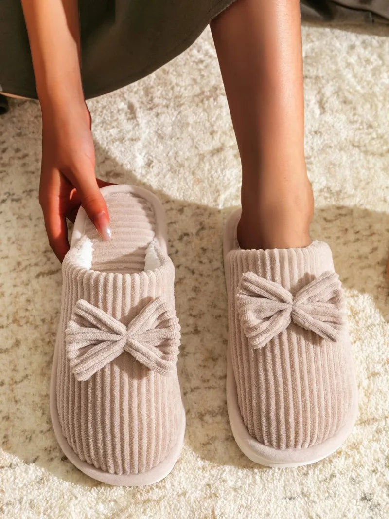 Women's Bow Winter Indoor Slippers