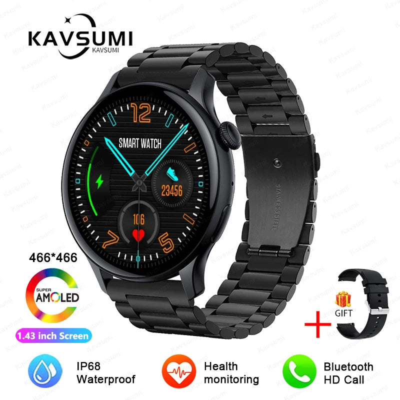 Ladies Smart Watch Amoled HD GPS Track Sports Heart Rate Bluetooth