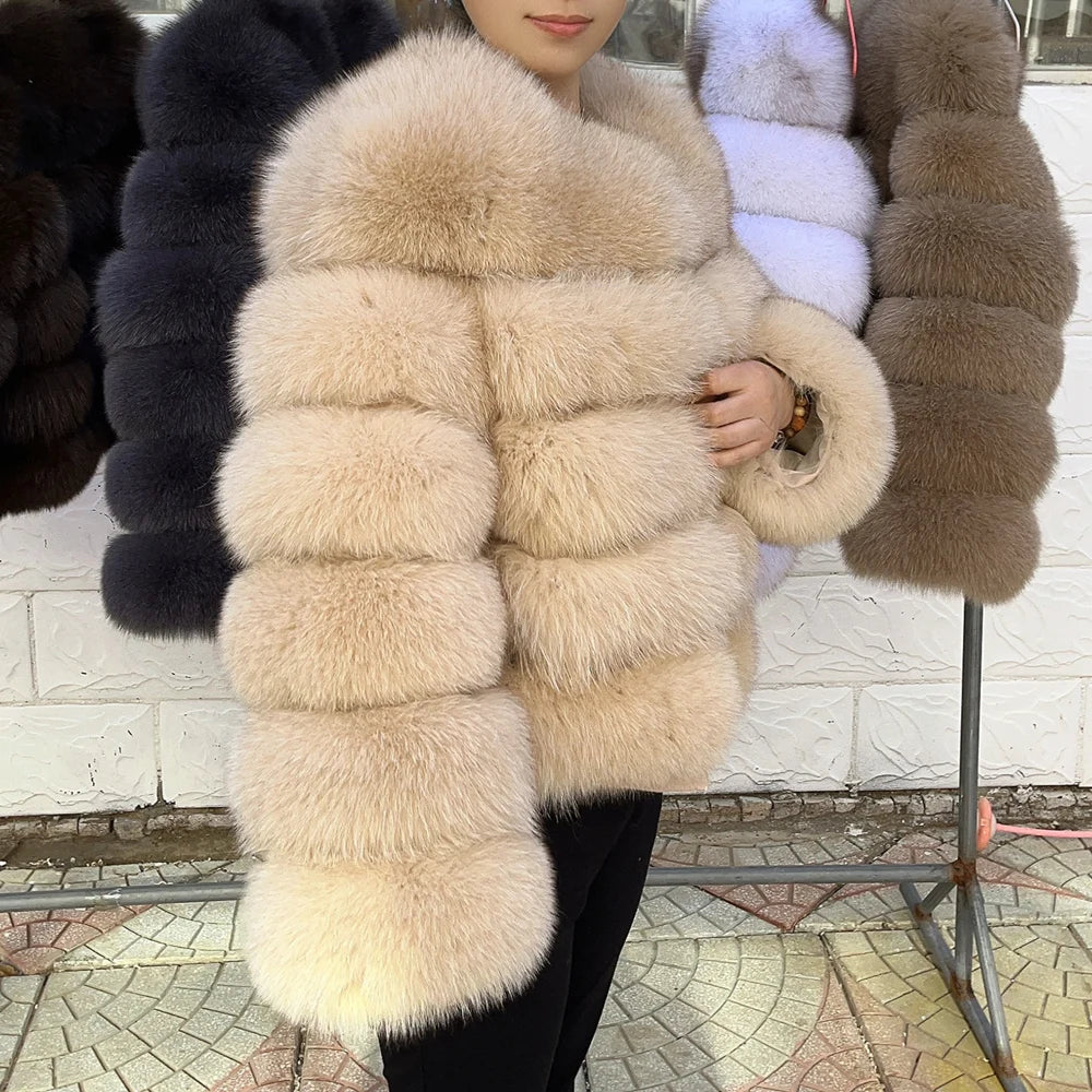 Women's Fashion  Fox Fur Coat Real Winter