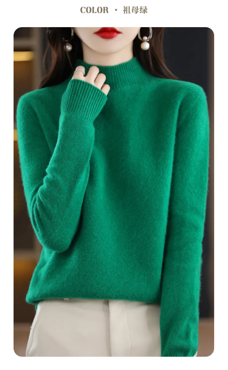 Winter Women's Basic Knitwear Solid Long Sleeve Pullovers