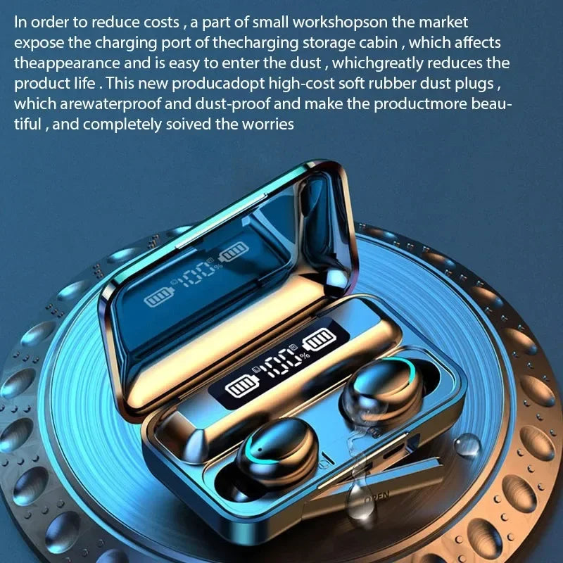 F9 Wireless Earphones LED Display Binaural TWS Wireless Bluetooth Headset