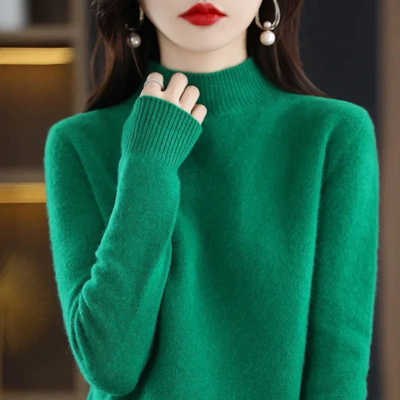 Winter Women's Basic Knitwear Solid Long Sleeve Pullovers