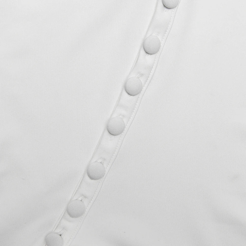 Women's A-Line Bodycon Mini Dress Ruffle Hem V-Neck Asymmetrical Buttons Long Sleeve Short Dress