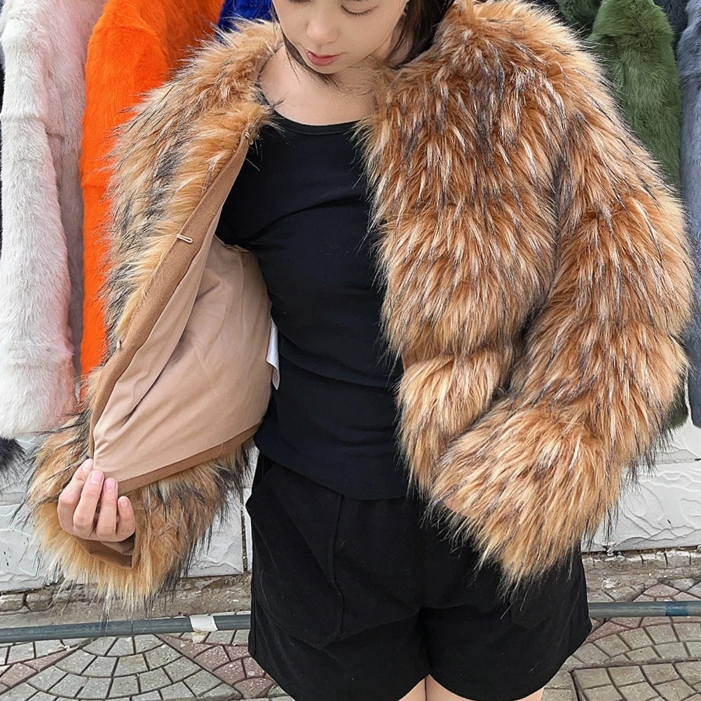 Women's thick Faux Fur Coat  Jacket