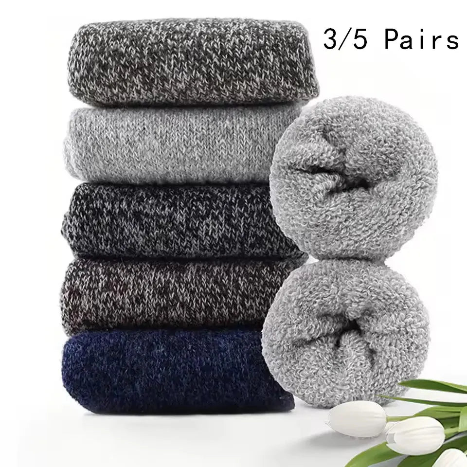 3/5 Pairs Of Thick Woolen Socks For Men,