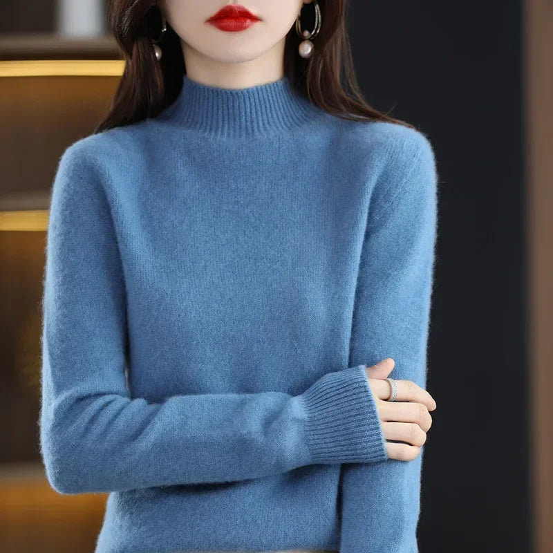 Winter Women's Basic Knitwear Solid Long Sleeve Pullovers