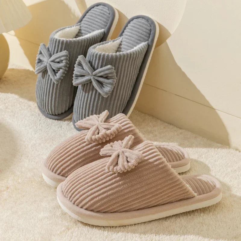Women's Bow Winter Indoor Slippers