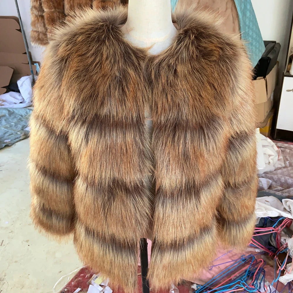 Women's thick Faux Fur Coat  Jacket