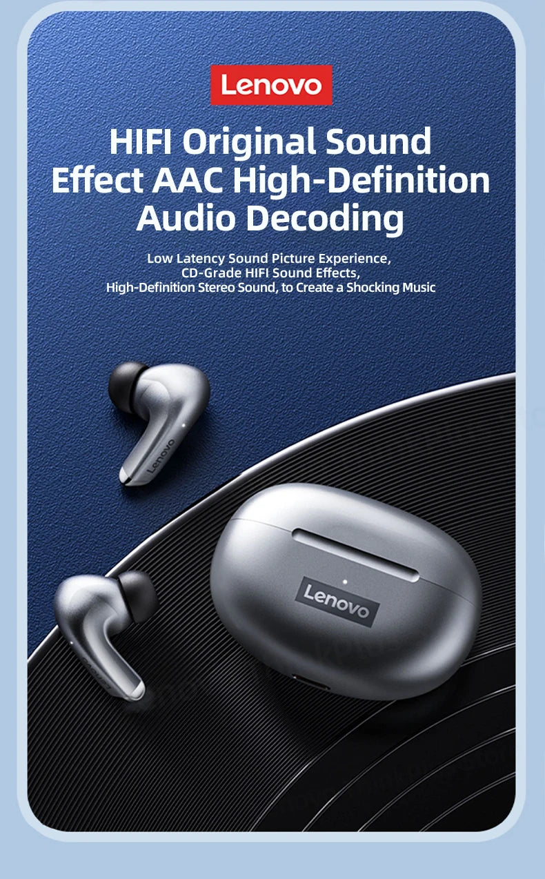 Choice Lenovo LP5 Wireless Bluetooth Earbuds HiFi Music Earphone with Mic Headphones Sports Waterproof Headset Business Type-c