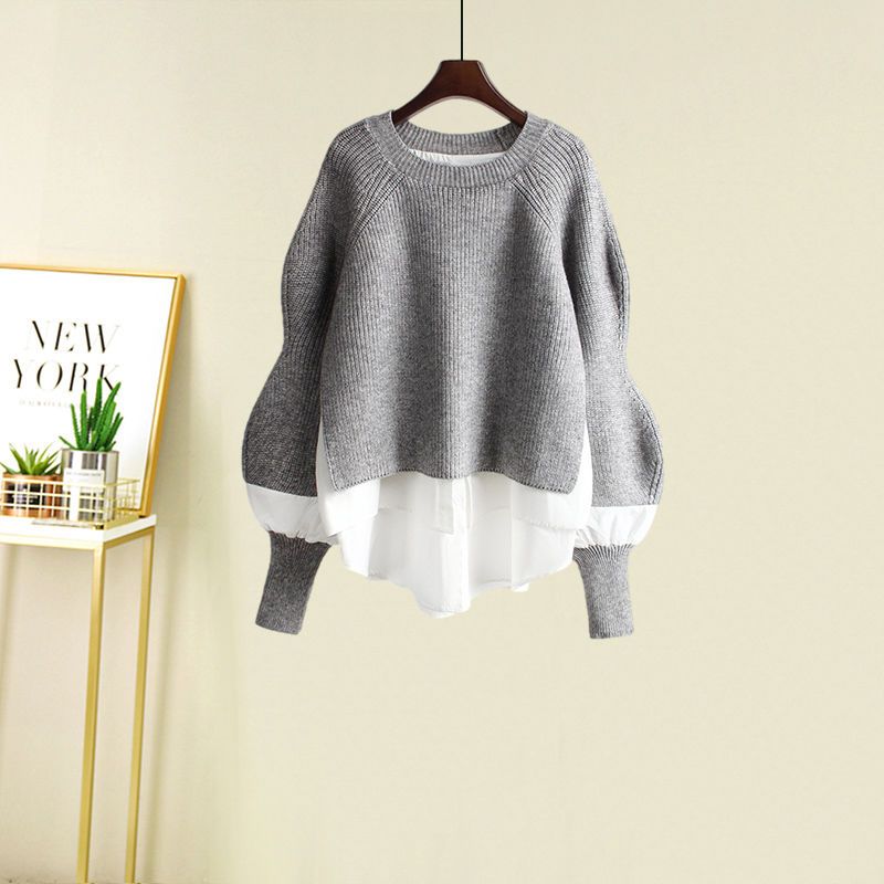 Women's Spring Autumn New Fashion  Two Piece Knit Sweater+Strap