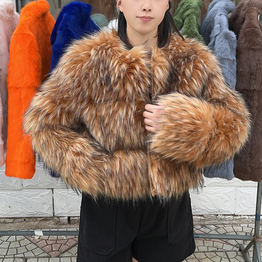 Women's thick Faux Fur Coat  Jacket