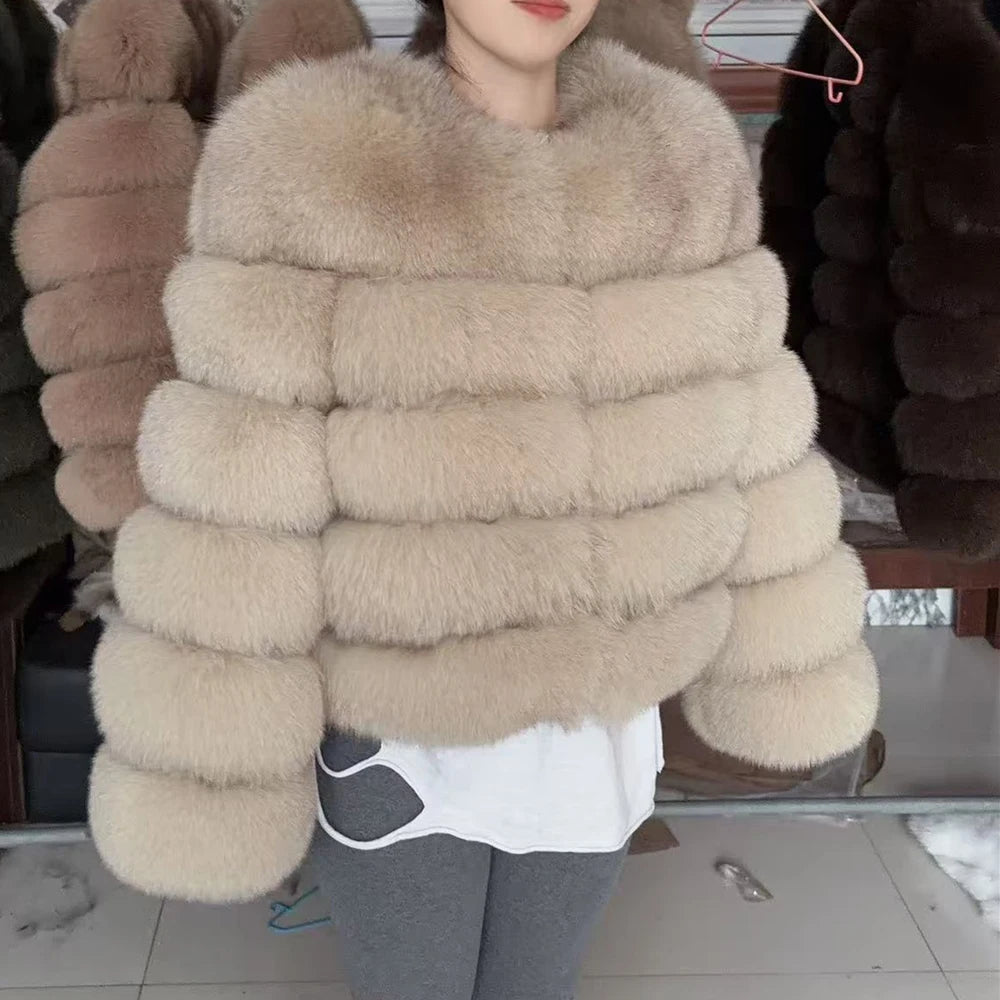 Women's Fashion  Fox Fur Coat Real Winter