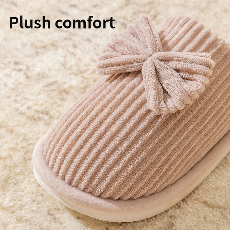 Women's Bow Winter Indoor Slippers