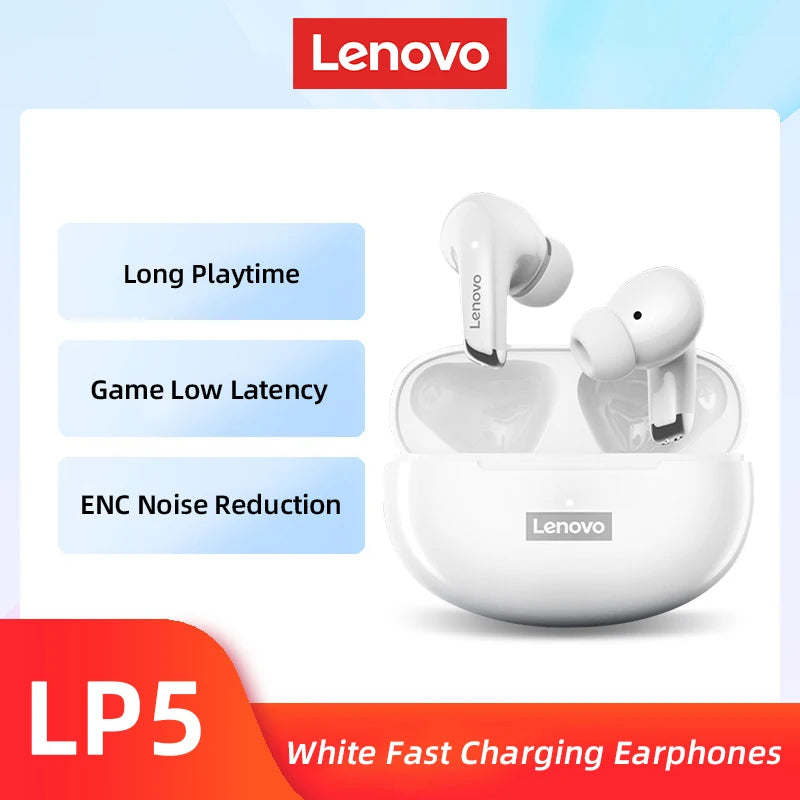 Choice Lenovo LP5 Wireless Bluetooth Earbuds HiFi Music Earphone with Mic Headphones Sports Waterproof Headset Business Type-c