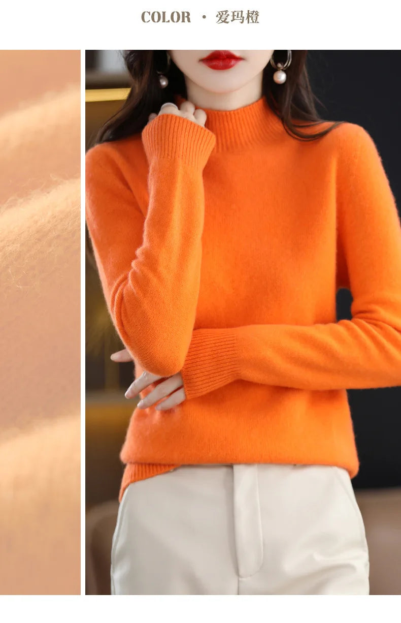 Winter Women's Basic Knitwear Solid Long Sleeve Pullovers