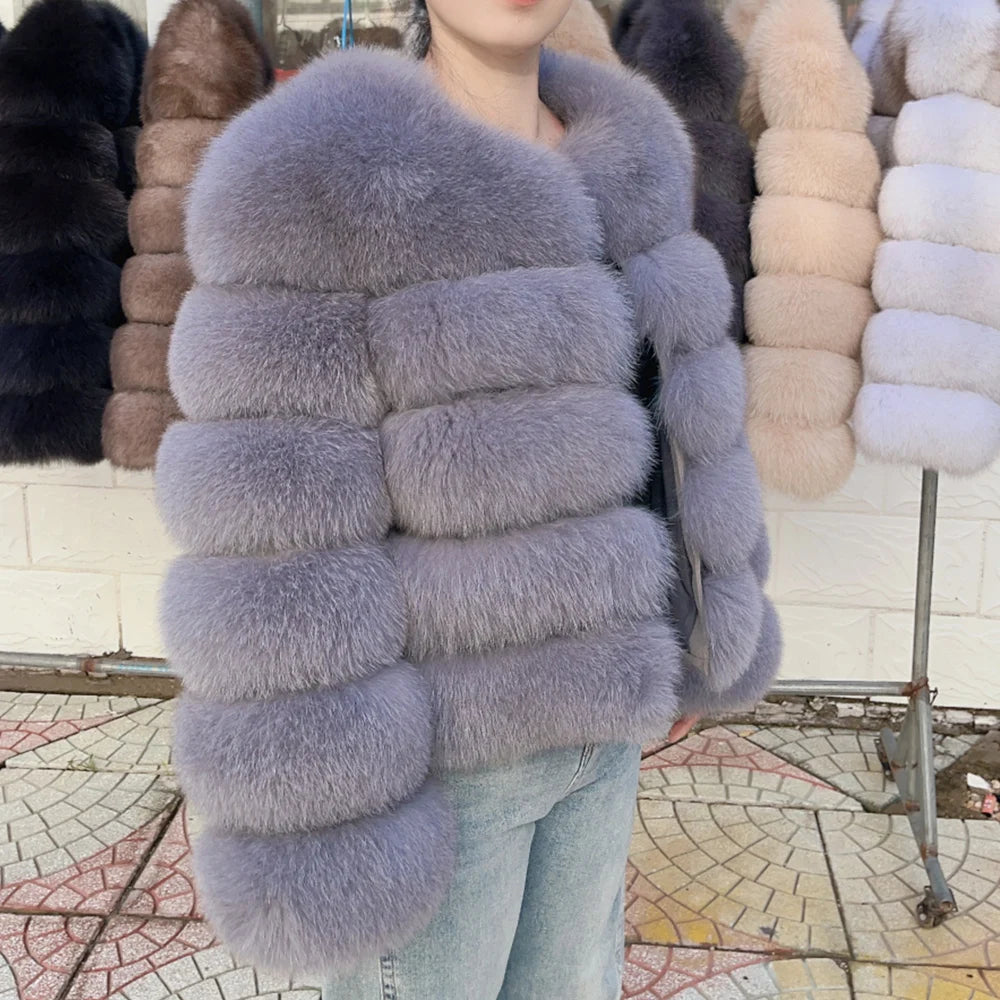 Women's Fashion  Fox Fur Coat Real Winter